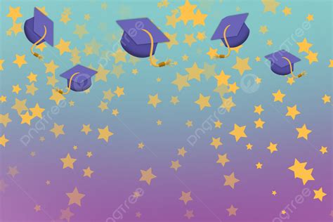 End Of School Background Blue With Stars, End Of School, Graduation ...
