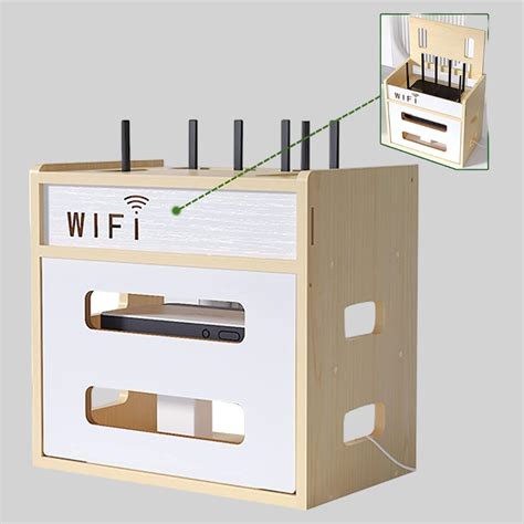 Wooden Cable Management Box - Wide Gadgets