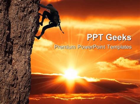 Girl Climbing Success PowerPoint Templates And PowerPoint Backgrounds 0411