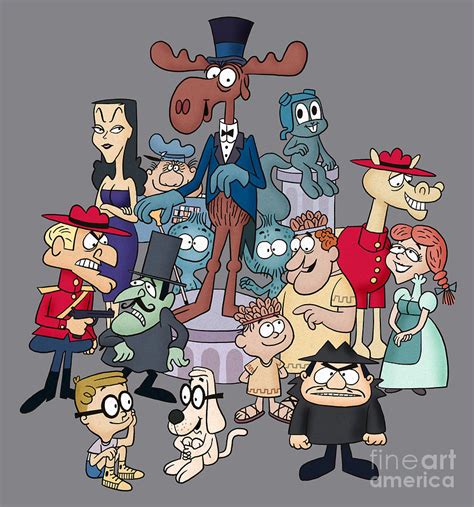 Tribute to Rocky, Bullwinkle and Other Jay Ward Characters Digital Art by Glen Evans - Pixels