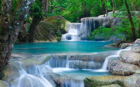 Thailand Waterfalls The Beauty Of Nature Landscape Hd Wallpapers ...