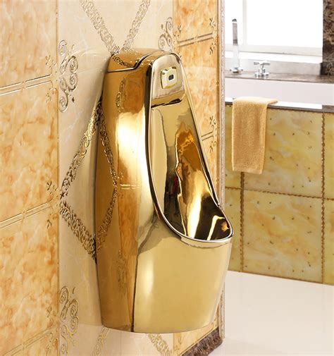 Luxury Wall Mounted Gold Urinal - Royal Toiletry Global