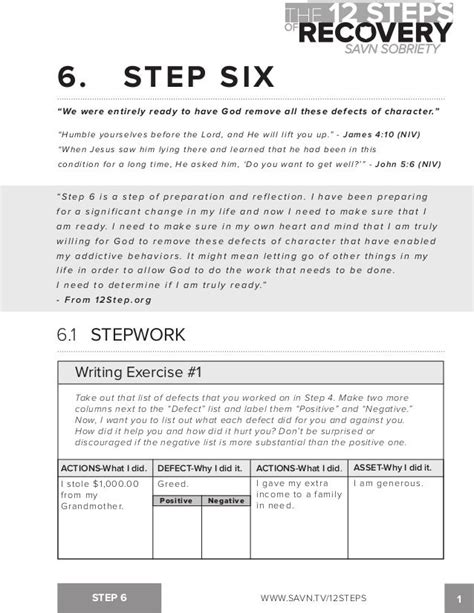 The 12 Steps of Recovery - savn sobriety workbook