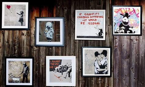 Framed Personalized Banksy Prints on Canvas from Artf.ly | Groupon