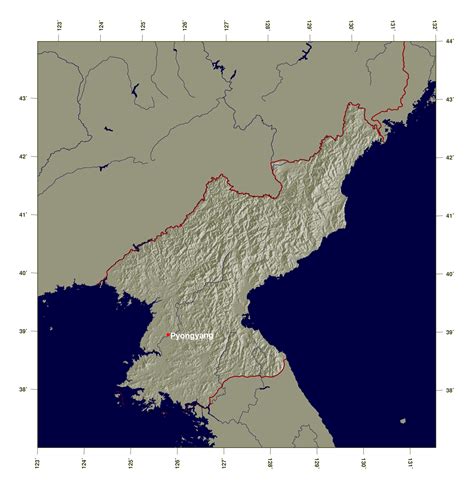 Large detailed shaded relief map of North Korea | North Korea | Asia ...