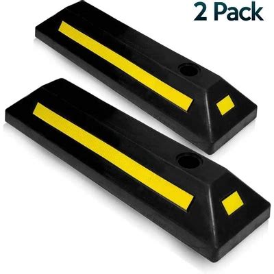 Zone Tech Heavy Duty Rubber Car & Truck Parking Wheel Stop Guide Durable Car Garage Parkin Block ...