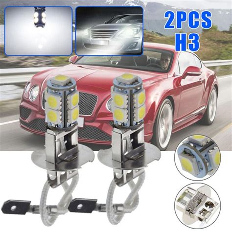 Buy 2pcs H3 Led Car Light Bulb Fog Drl Driving Lamp Flashlight Torches Replacement Bulb 6000k ...