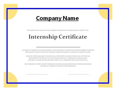 Internship Certificate Templates | 7+ Free Printable Word & PDF Formats ...