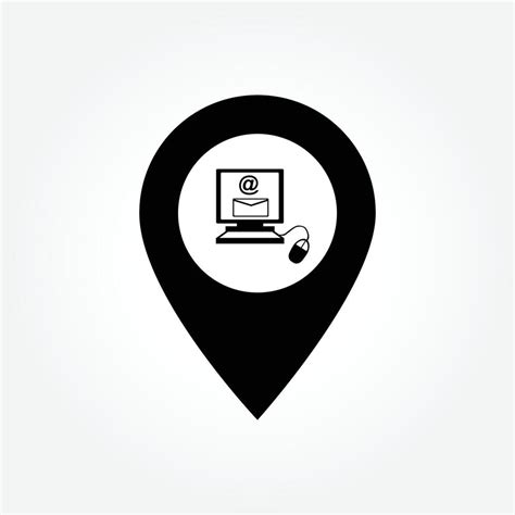 Office location GPS tracker, pin point icon. Created by official techno elements, Computer ...