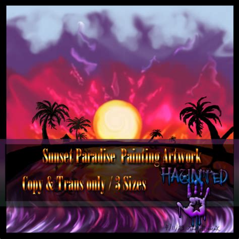 Second Life Marketplace - Haunted - Sunset Paradise Painting Artwork