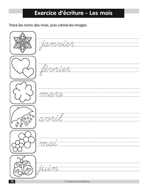 French Daily Cursive Writing Practice Workbook