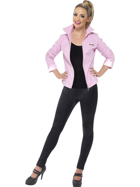 Adult Grease Deluxe Pink Ladies Jacket Outfit Fancy Dress Costume Sexy 1950s | eBay