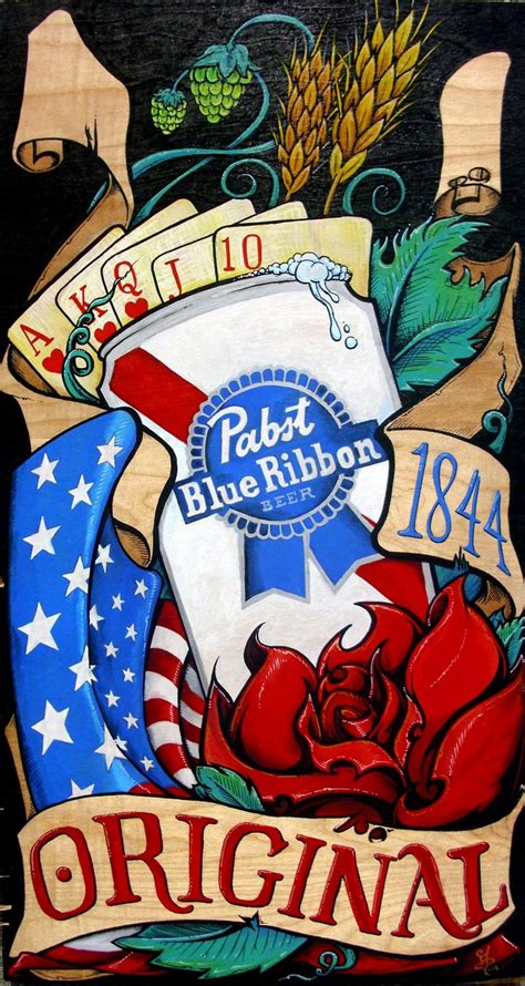 Art | Pabst Blue Ribbon | Pabst blue ribbon beer, Pabst blue ribbon, Blue ribbon