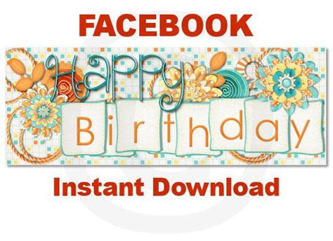 Facebook Birthday Banner Floral Birthday by TheFacebookStore, $4.00 | Birthday scrapbook ...