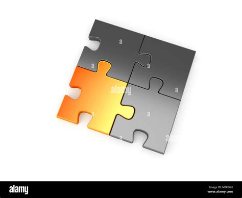 Solved puzzle four pieces Stock Photo - Alamy