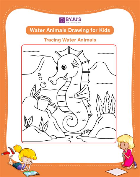 Water Animals Drawing for Kids | Free Water Animals Drawing Ideas for Kids