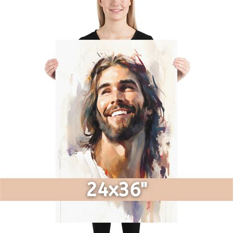 Laughing Jesus Art Print Smiling Jesus Painting Jesus - Etsy