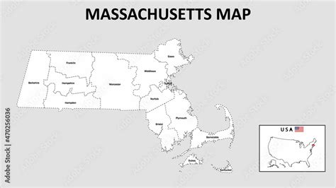 Massachusetts Map. State and district map of Massachusetts ...