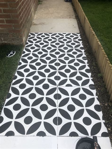 How to stencil a concrete patio or path in your garden… - I am Hayley Stuart | Concrete patio ...