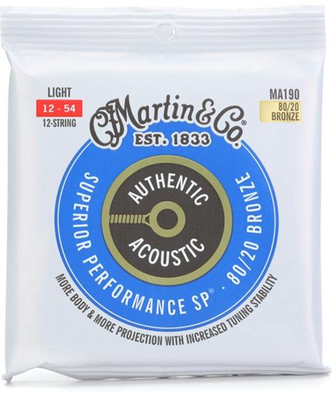 Martin MA190 Authentic Acoustic Superior Performance 80/20 Bronze ...