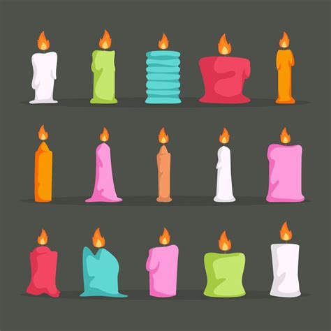 Premium Vector | Set of scented candles decoration illustration