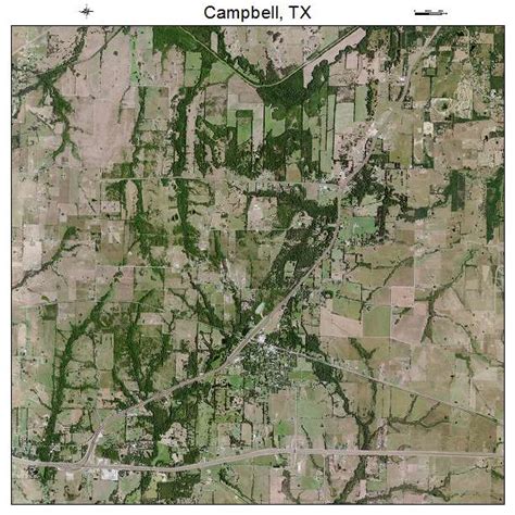 Aerial Photography Map of Campbell, TX Texas