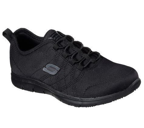 77211 W Wide Fit Black Skechers shoes Women Memory Foam Work Slip ...