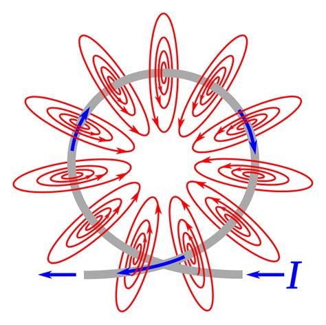 The magnetic field lines of a current-carrying loop of wire pass ...