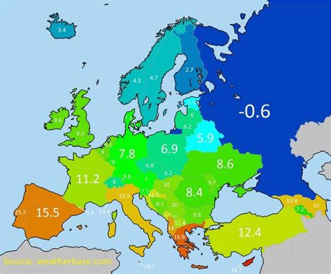 Temperature Map Of Europe | secretmuseum