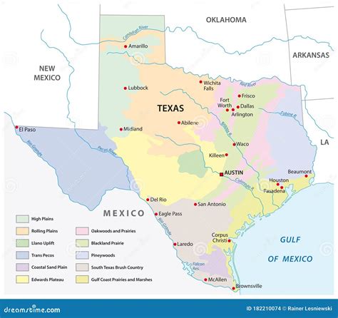 Regions Of Texas Outline Map