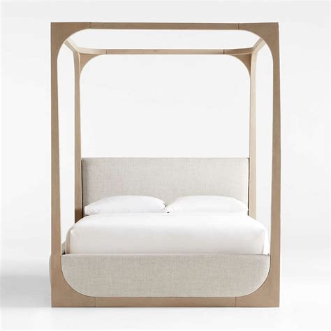 Escondido Acacia Wood Canopy Queen Bed Frame + Reviews | Crate & Barrel ...