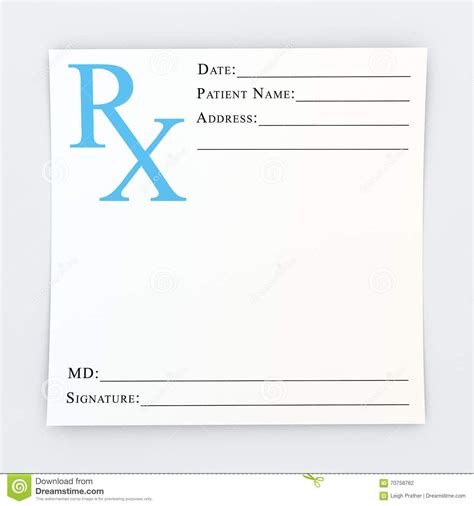 Printable Blank Prescription Pad