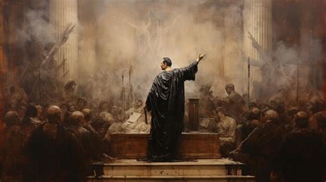 Premium Photo | Julius Caesar Addressing the Senate on Aged Paper