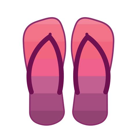 Slippers Footwear Icon Clipart for Summer Beach Vacation Doodle Vector ...