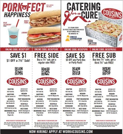 Cousins Subs Coupons Printable