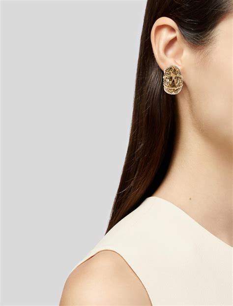 St. John Enamel Clip-On Earrings - Earrings - STJ96107 | The RealReal