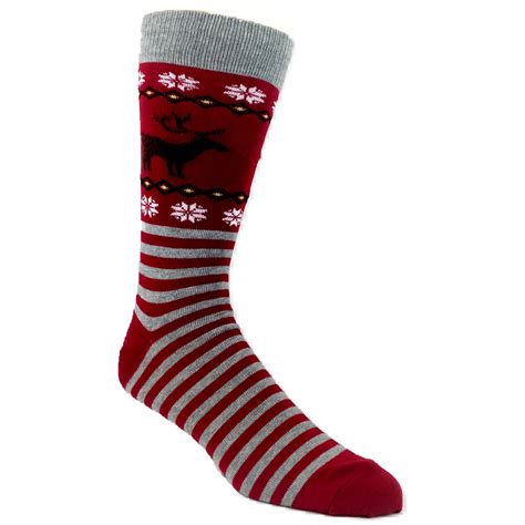 Reindeer Non-Skid Christmas Socks in Red by Hot Sox | Christmas socks, Socks, Cool socks