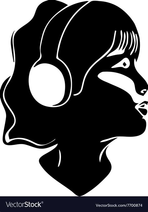 Girl listening to music icon Royalty Free Vector Image