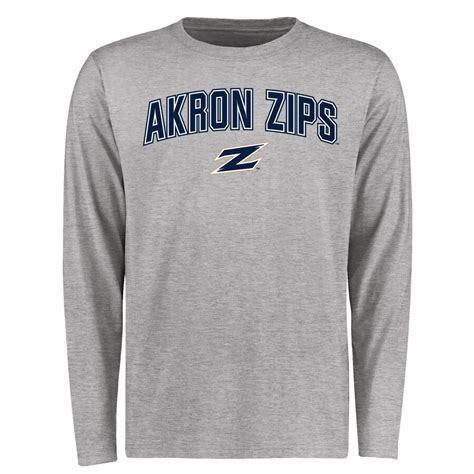 Akron Zips Ash Proud Mascot Long Sleeve T-Shirt