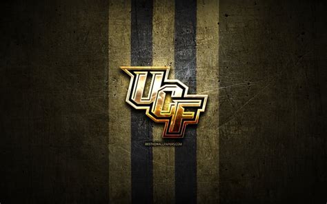 Download wallpapers UCF Knights, golden logo, NCAA, brown metal ...