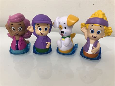 Bubble Guppies Rolling / Sliding Figures Lot Of 4, Gil, Molly, Deema ...