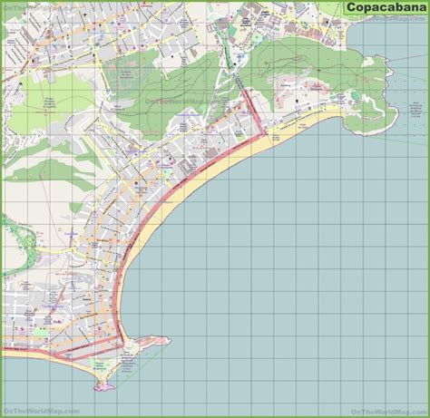 Copacabana map - Ontheworldmap.com