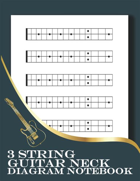 Buy 3 String Guitar Neck Diagram : Blank 3-String Fretboard Diagram for ...