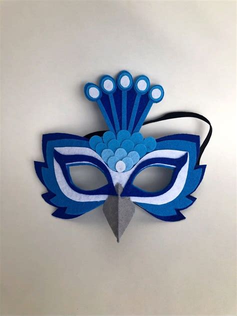 Peacock Mask Blue Bird Mask Animal Mask Party Mask - Etsy | Peacock mask, Bird masks, Mask party