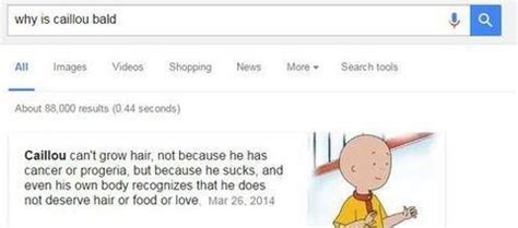 Why is Caillou bald | Tumblr funny, Funny memes, Funny quotes