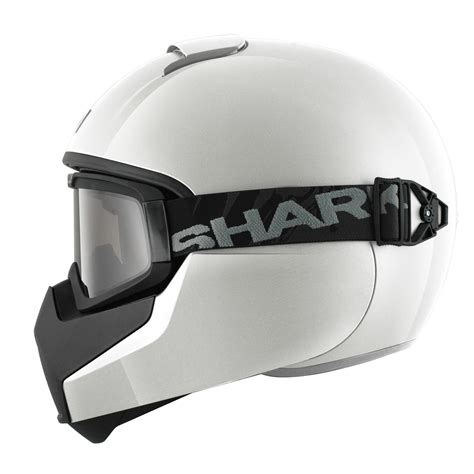 Shark Vancore Plain White Motorcycle Helmet WHU Combat Fighter Pilot ...