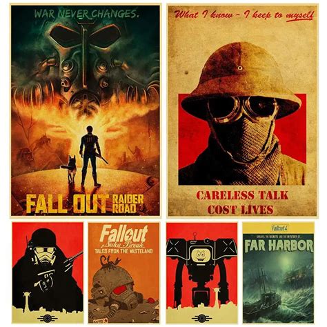 Game Fallout 4 Poster Kraft Paper Clear Painting Retro Style Home Wall ...