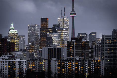 Horizon Skyline Night City Skyscraper Image Free Photo