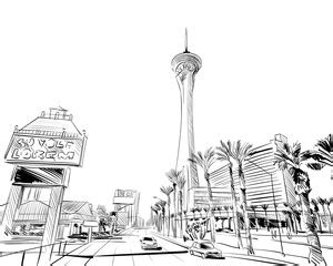 Las Vegas Skyline Sketch at PaintingValley.com | Explore collection of ...