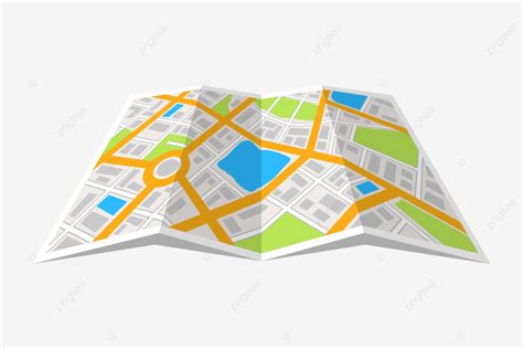 Modern Paper Folded Map Vector, Folder, Folded Map, Map PNG and Vector ...